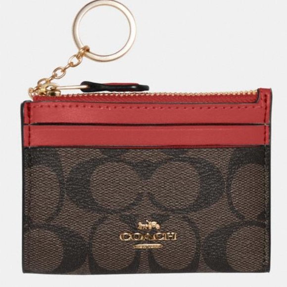 Coach Mini Skinny Id Case In Signature Canvas - Picture 1 of 2